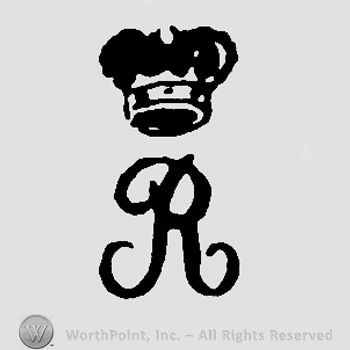Mark with Crown over uppercase handwritten R | #105194
