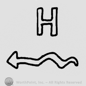 Mark with A curved arrow and the letter "H". | #115410