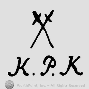 Mark with Two crossed swords and the letters "K P | #157280
