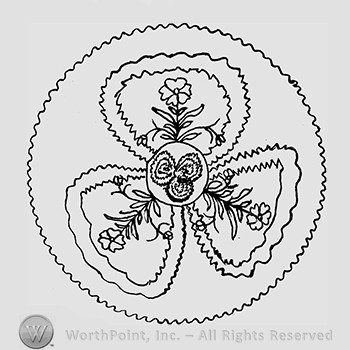 Mark with Glass Pattern: Single Flower Framed; | #319176