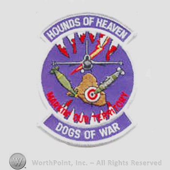 Mark with The text "HOUNDS OF HEAVEN DOGS OF WAR | #348303