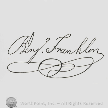 Mark with Signature: Benjamin Franklin. | #550146