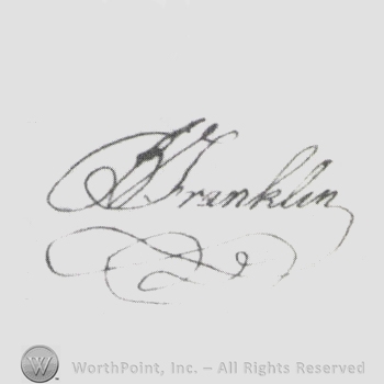 Mark with Signature: Benjamin Franklin. | #584154
