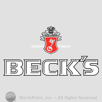 Mark with The text ''Beck's'', a badge with a | #613189