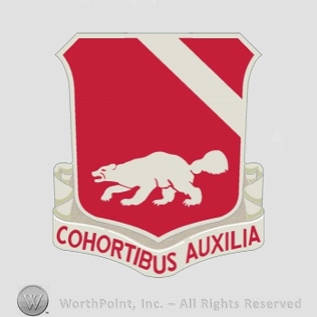 Mark with A shield, a wolverine, a ribbon and the | #648072