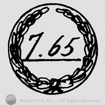 Sign 7465 Mark with Number 7.65 underlined in a circle | #66795