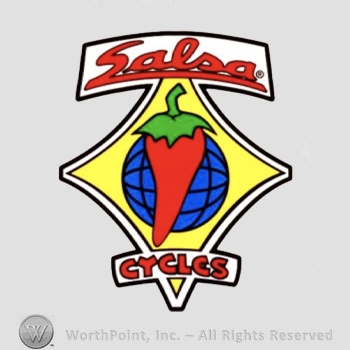 Salsa Ribbon Mark with Two ribbons, a diamond, the text